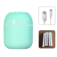 Portable USB Ultrasonic Air Mini Humidifier Diffuser with LED Lamp - Car Purifier Aroma Mist Maker for Home & Travel