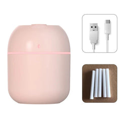 Portable USB Ultrasonic Air Mini Humidifier Diffuser with LED Lamp - Car Purifier Aroma Mist Maker for Home & Travel